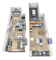 3 Bedroom Townhome Attached Garage