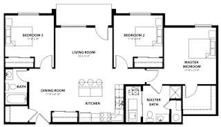 C1 2D Floor Plan at Capitol Grove Apartments, Iowa, 50317