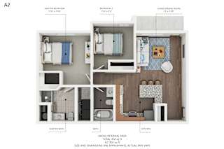 B1 Floor Plan at Capitol Grove Apartments, Des Moines, 50317