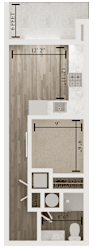 Studio 1 bath floor plan C at The Apex at CityPlace, Overland Park