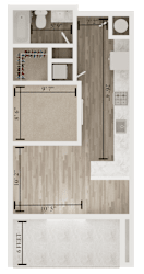 Studio 1 bath floor plan D at The Apex at CityPlace, Overland Park, 66210