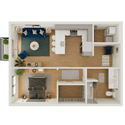 Yosemite Floor Plan at G at Market Apartments, Arkansas, 72712