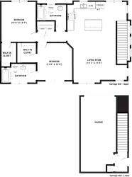 Two Bed Two Bath Floor Plan at The Crest at Acworth, Acworth, 30102