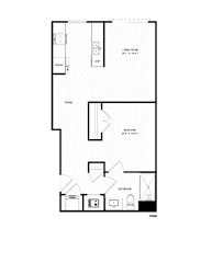Studio 1 bath Floor Plan at The Crest at South Point Apartments, Georgia