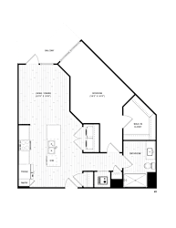 A3 Floor Plan at District at Riverside Apartments, Chattanooga, Tennessee