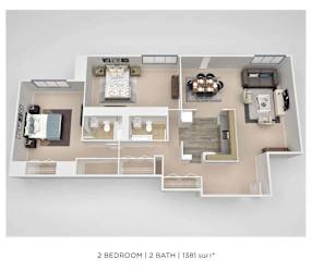 PCH 2 Bdrm - C Floorplan at Premier at Cherry Hill, New Jersey 08002
