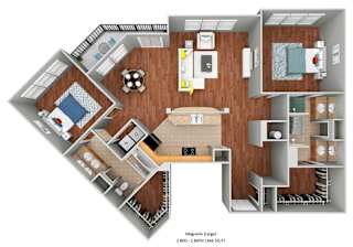 2 bedroom apartment with 2 bathrooms at The Bartram, Gainesville, Florida 32608