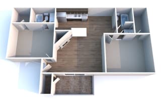 B2 Two Bed Two Bath Flooplan B2 Two Bed Two Bath Flooplan at Autumn Park, Victoria, Texas