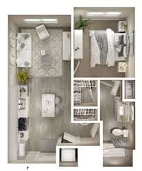 A1 Floor Plan at Walcott Jeffersonville, Jeffersonville, 47130