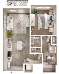 A1 Balcony Floor Plan at Walcott Jeffersonville, Jeffersonville, Indiana