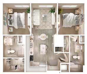 B1 Floor Plan at Walcott Jeffersonville, Jeffersonville, 47130