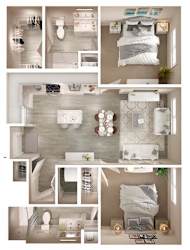 B2 Floor Plan at Walcott Jeffersonville, Jeffersonville, IN, 47130