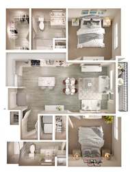 B2 Balcony Floor Plan at Walcott Jeffersonville, Jeffersonville, Indiana