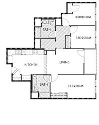 Beacon Villa 3 Bed 2 Bath Townhome 980SF