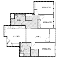Beacon Villa 3 Bed 2 Bath Townhome 980SF