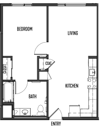 a floor plan of a house with a bedroom and a living room