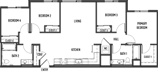 the plan of the first floor of the bungalow
