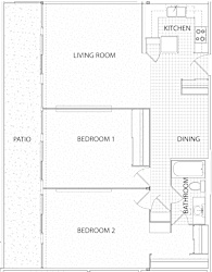 Floor Plan 2 Bed 1 Bath