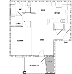 the floor plan shows the layout of the three bedroom house