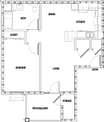 the floor plan shows the layout of the roommates house