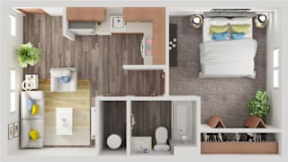 Parkwest 1 Bed 1 Bath 480 SF
