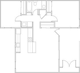 Springhill Gardens 2 Bed 1 Bath 850sf