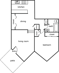 a floor plan of a house with a bedroom and a living room