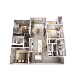 3 bedroom 3D plan