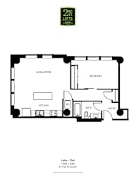 A black and white image of a floor plan for a 2nd and last floor apartment.