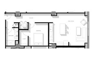 the floor plan of the house is drawn on a white background royalty free illustration