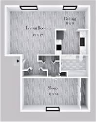 Floor Plan One Bedroom One Bath