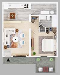 Floor Plan One Bedroom One Bath