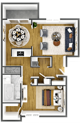 Floor Plan One Bedroom One Bath