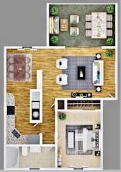 Floor Plan One Bedroom One Bath