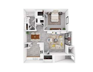 1-bedroom floor plan.