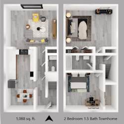 2-bedroom floor plan.