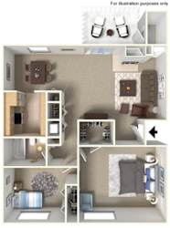 Floor Plan Two Bedroom One Bath