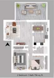 2-bedroom floor plan.