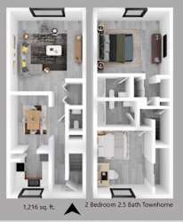 2-bedroom floor plan.