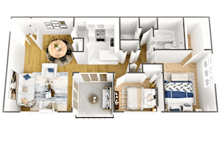 a floor plan of a home with a bedroom and a living room