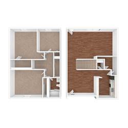 3 Bedroom Floor Plan at Townhomes at 28th, Columbus, Indiana