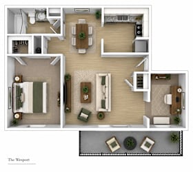 A floor plan of a house named The Wesport.