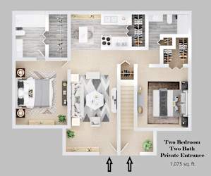 2-bedroom floor plan.