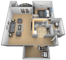 1 bed 1 bath C at The Brittany Apartments, Pikesville, MD, 21208