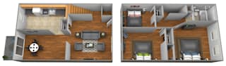 3 bedroom 1 bathroom floor plan at Colony Hill Townhomes at Colony Hill Apartments & Townhomes, Baltimore