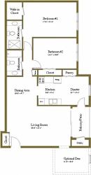 2 bedroom 2 bath floor plan at Cromwell Valley Apartments in Towson, Maryland