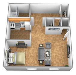 Studio 1 bedroom 1 bathroom floor plan at Winston Apartments, Baltimore, MD 21239