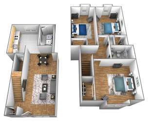 Somerset - middle unit townhome - no patio at Somerset Woods Townhomes, Severn, 21144