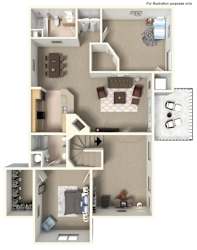 A series of images showing different layouts of a room.
