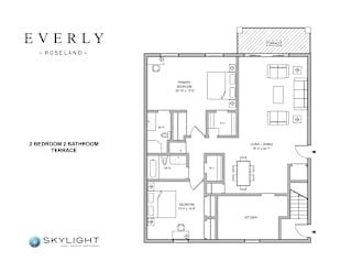 2 Bedroom 2 Bath Floor Plan